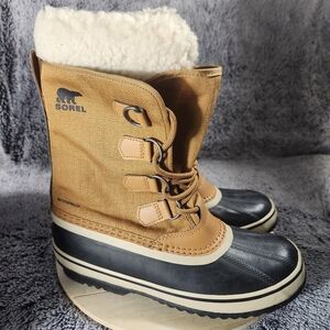 Sorel Winter Carnival Camel Brown Insulated Waterproof Boots Women's Size 8